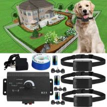 Ymyny - Elektronischer Hundezaun, Ein- bis Drei-Fern-Hundetrainingshalsband, unterirdisches elektrisches Hunde-Eindämmungssystem, harmlos für alle