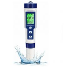 Ymyny - Elektronischer pH-Tester, 5-in-1-Pool-Wasserqualitätstester mit Hintergrundbeleuchtung, PH/TDS/EC/Salzgehalt/Temperatur mit atc,