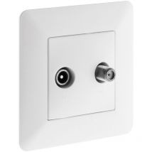 Einbausteckdose für TV + Satellit – ARTEZO – Weiß – 3545411357116