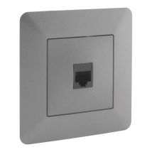 Prise Téléphone Rj45 Encastrable Zenitech Modèle Artezo Titanium