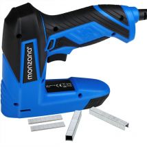 Elektrotacker Mit Softgrip 2in1 Inkl. 400 Klammern & 100 Nägeln 30 Schüsse Pro Minute Sicherheitsnase Tacker - Monzana