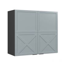 Meuble de cuisine haut vitré Fame-Line, Bleu clair-gris, 80 cm Vicco