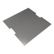 Abdeckung für Gas-Feuerstellen in Edelstahl, silber, rechtecking, Sichtflächen gebürstet - Elementi