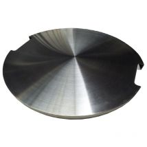 Abdeckung für Gas-Feuerstellen in Edelstahl, silber, rund, Sichtflächen gebürstet - Elementi