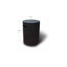 Abdeckung für Gasflaschen in Beton-Optik, schwarz, für 5 kg Gasbehälter, rund - Elementi