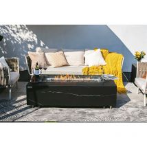 Elementi - Brasero extérieur barna Brasero au gaz de table pour extérieur, salon de jardin en porcelaine aspect marbre noir rectangulaire L152 x l71