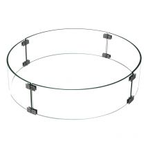 Feuerschutz Glasumrandung, transparent, rund, inkl. Edelstahl Verbinder - Elementi