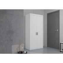 Elena 2-türig Kleiderschrank Drehtürenschrank Wäscheschrank Schrank Weiss matt