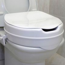 Kibath - Asiento elevador para wc redondo acabado blanco mate fabricado en abs
