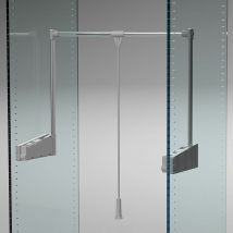 Lévateur de penderie lift 300 - Décor tube : Chromé - Profondeur : 270 mm - Largeur maxi : 1150 mm - Largeur mini : 750 mm - Décor : Aluminium