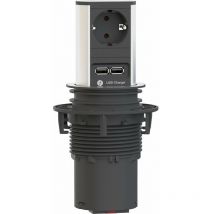 Columna toma elevator 1xCEE7/3 1xUSB Cargar Strom 2m