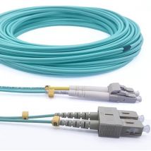 Elfcam - 100 m OM3 LWL-Kabel sc/upc auf lc/upc Multimode Duplex 50/125 μm lszh