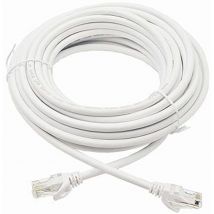 Elfcam - 40m Ethernet-Netzwerkkabel RJ45 Cat 6 Rund Weiß, 1 Gbps, 26AWG, Hochwertige RJ45-Stecker, LAN WAN, Höchste Zuverlässigkeit, Ideal für PC,