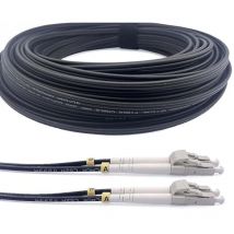 Elfcam - 100 m Glasfaserkabel OS2 lc/upc zu lc/upc, Duplex Singlemode 9/125 μm, Stahlarmiert, Innen/Außen, G657A2, lszh, 10G-kompatibel