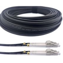 Elfcam - 250 m Glasfaserkabel OS2 lc/upc zu lc/upc, Duplex Singlemode 9/125 μm, Stahlarmiert, Innen/Außen, G657A2, lszh, 10G-kompatibel