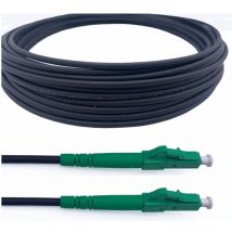 Elfcam Glasfaserkabel 20m mit Stahlmantel LC/APC auf LC/APC – OS2 Singlemode Simplex, LSZH, Schwarz – Robustes LWL-Kabel für zuverlässige