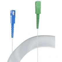 15m Câble Fibre Optique sc/apc à sc/upc Invisible/Transparent pour Freebox, Fibre Optique Monomode 125μm OS2, Gaine en Nylon Transparent, Invisible