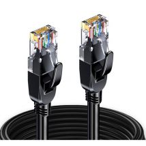 20m Ethernet-Netzwerkkabel Cat 8, Rund Schwarz lan wan, Cat8 sftp 28AWG, 2000MHz 40Gbps mit Hochwertigen RJ45-Steckern - Elfcam