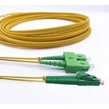 Elfcam - 20m Cable de Fibra Óptica sc/apc a lc/apc OS2 Monomodo Dúplex 9/125μm lszh Amarillo