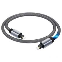 7,5m Câble Optique Audio Numérique Toslink, Gaine en Nylon, Qualité Sonore Sans Perte - Elfcam