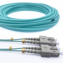 Elfcam - 3m Câble à Fibre Optique sc/upc à sc/upc OM3 Multimode Duplex 50/125um lszh