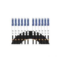 Elfcam - 100m Câble Fibre 6 Fibres avec Connecteurs 3x Duplex LC/UPC vers 3x Duplex LC/UPC, Fibre Optique Monomode 9/125um OS2, 100 Mètres