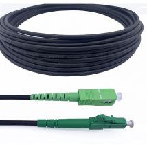 Cable a Fibre Optique en Acier Blinde sc/apc a lc/apc OS2 Simplex Monomode lszh, Noir (35M) - Elfcam