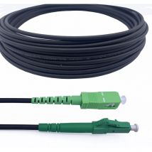 Cable a Fibre Optique en Acier Blinde sc/apc a lc/apc OS2 Simplex Monomode lszh, Noir (25M) - Elfcam