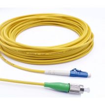 Câble à Fibre Optique fc/apc à lc/upc Monomode Simplex 9/125μm Jarretière Optique lszh, Jaune (15m) - Elfcam