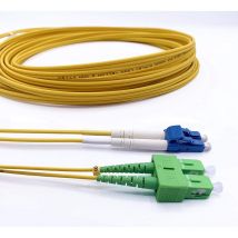 Cable a Fibre Optique (Jarretiere Optique) OS2 Monomode Duplex sc/apc a lc/upc (15M) - Elfcam