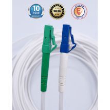 Elfcam - Câble à Fibre Optique lc/apc à lc/upc Monomode Simplex, 9/125μm Jarretière Optique lszh Blanc (2M)