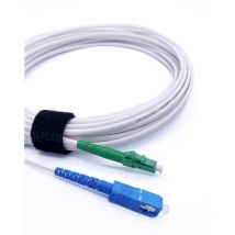 Elfcam - Cable a Fibre Optique LC/APC a SC/UPC Monomode Simplex 9/125um LSZH, Blanc (40m)