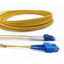 Cable a Fibre Optique (Jarretiere Optique) OS2 Monomode Duplex sc/upc a lc/upc (15M) - Elfcam