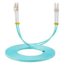 Elfcam - Cable de Fibra Óptica Dúplex LC/UPC a LC/UPC OM3 10Gb 15m, 50/125μm, LSZH, Alta Calidad