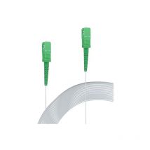 Elfcam - Cable de fibra óptica invisible de 10m sc/apc a sc/apc - Monomodo 125 μm OS2, Funda transparente de nailon, Compatible con Orange, sfr,