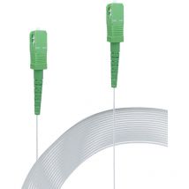Elfcam - Cable de fibra óptica invisible de 15m sc/apc a sc/apc - Monomodo 125 μm OS2, Funda transparente de nailon, Compatible con Orange, sfr,