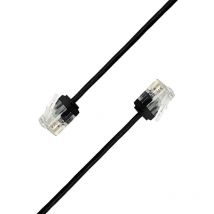 Elfcam - Cable de red Ethernet RJ45 Cat 6 Slim 15 m (Negro) – 32AWG ultra fino, Red lan/wan, Alta velocidad, Ocupación reducida – Ideal para pc,