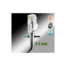 Cable de Red Ethernet Slim Cat 8 8 m Redondo Negro lan wan sftp 32AWG, 2000 MHz 40 Gbps con Conectores RJ45 de Alta Calidad - Elfcam