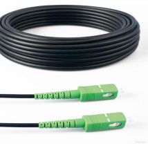 Glasfaserkabel 50 m (Schwarz, Stahlarmiert) – sc/apc zu sc/apc, OS2 Simplex Einmoden 9/125 μm, Widerstandsfähig & Wasserdicht – Für Innen- &
