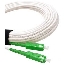Elfcam - Glasfaserkabel sc-apc zu sc-apc - 1m (Weiß), Verstärktes Glasfaser-Patchkabel, Simplex Singlemode 9/125 μm, Geschirmt, Geringe Dämpfung