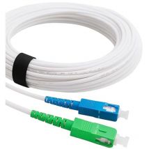 Elfcam - Glasfaserkabel sc-apc zu sc-upc - 25m (Weiß), Hochleistungs-Glasfaser-Patchkabel, 9/125 μm Singlemode