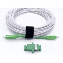 Elfcam - Glasfaserkabel Sc/apc Zu Sc/apc - 30m (weiß), Simplex Singlemode, Mit Adapter, Kompatibel Mit Livebox, Sfr Box, Bbox