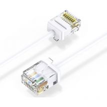 Elfcam - Ethernet-Netzwerkkabel RJ45 Cat 6 Slim 10 m (Weiß) – 32AWG Ultradünn, LAN/WAN-Netzwerk, Hochgeschwindigkeit, Platzsparend – Ideal für pc,