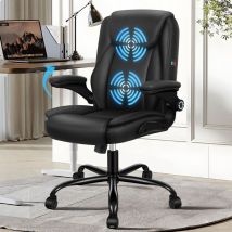 ELFORDSON Massage Office Chair Executive Padded Swivel Gaming PU Leather Black