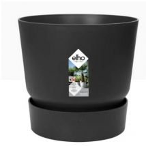 Elho Greenville Round Pot & Base LIVING BLACK 20cm