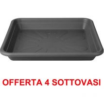 Elho - offerta 4 sottovaso universal saucer square 20CM antracite