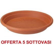 Elho - offerta 5 sottovaso universal saucer round 17CM terra