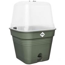 Pot De Fleurs Carré green basics - Plastique - Réservoir - Ø20 - Leaf Green