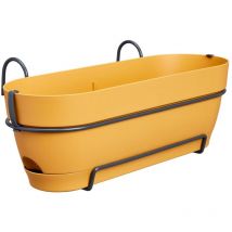 elho Vibia campana Pflanzkasten Honiggelb 50 cm mit Halter allin1 - Kunststoff