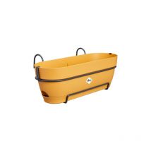 Elho Vibia Campana Balconnière Allin1 50 - Planteur Pour Balcon - Ø 50.4 X H 17.7 Cm - Jaune/jaune Miel 3741805012500